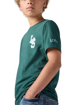 T-shirt Levis Monogramme vert pour enfant