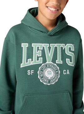 Sweat à Capuche Levis Sporty Vert pour garçon