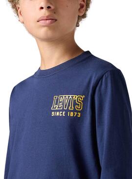 T-shirt Levis High Peaks à manches longues bleu pour enfant