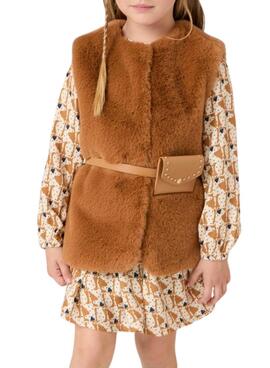 Gilet Mayoral Fourrure Ceinture Marron pour fille