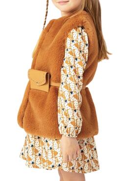 Gilet Mayoral Fourrure Ceinture Marron pour fille