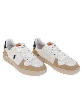 Baskets El Pulpo Sport Blanc Logo Contrasté Marine pour homme