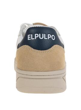 Baskets El Pulpo Sport Blanc Logo Contrasté Marine pour homme