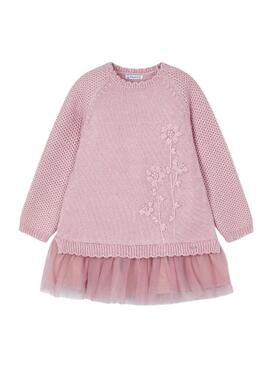 Robe Mayoral Combinée Tricot Rose pour fille