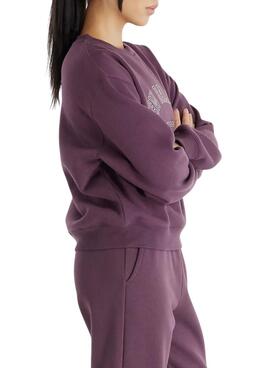 Sweat New Balance Graphic Fleece Crew Violet pour femme