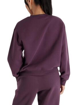 Sweat New Balance Graphic Fleece Crew Violet pour femme