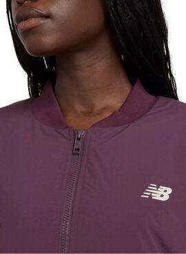  Blouson Bomber New Balance Graphic Woven Violet pour femme