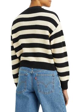 Cardigan Levis Flocon de Neige Noir et Blanc pour femme