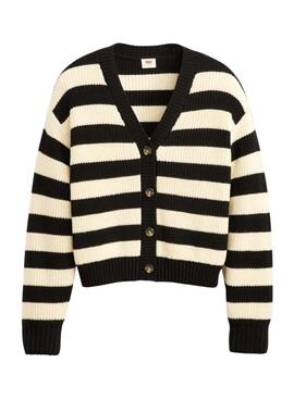 Cardigan Levis Flocon de Neige Noir et Blanc pour femme