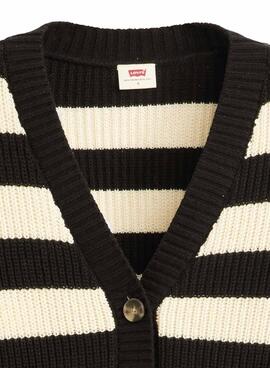 Cardigan Levis Flocon de Neige Noir et Blanc pour femme