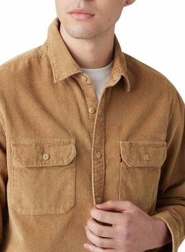 Surchemise Levis Jackson Worker Velours Côtelé Camel pour homme