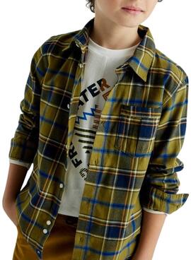 Shirt Mayoral Check Khaki for boy