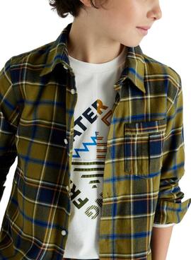 Shirt Mayoral Check Khaki for boy