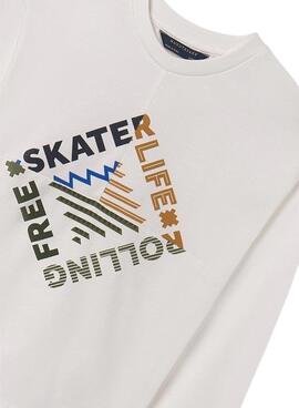 T-shirt Mayoral Skater Life Crème pour garçon