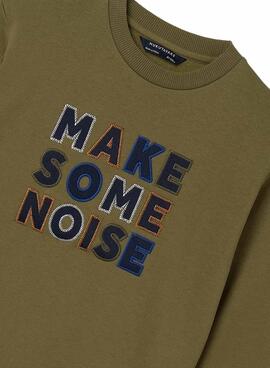 Sweat à capuche Mayoral Make Some Noise Khaki pour enfant