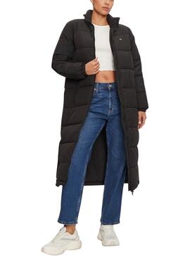 Manteau Tommy Jeans Maxi Puffer noir pour femme