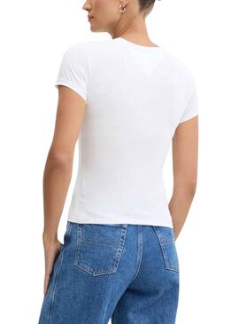 T-shirt Tommy Jeans Slim Linear blanc pour femme