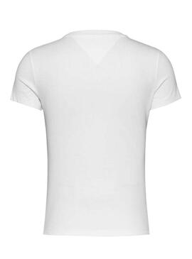 T-shirt Tommy Jeans Slim Linear blanc pour femme