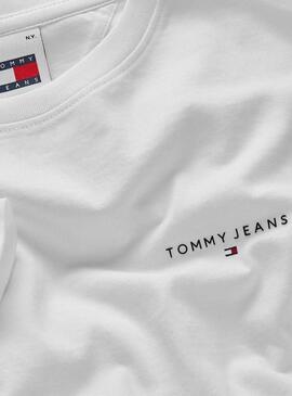 T-shirt Tommy Jeans Slim Linear blanc pour femme