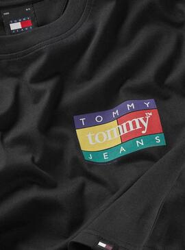 T-shirt Tommy Jeans Pop de couleur noire pour homme