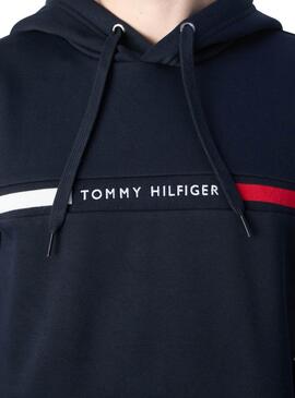 Sweat à capuche Tommy Hilfiger Chest Insert bleu marine pour homme