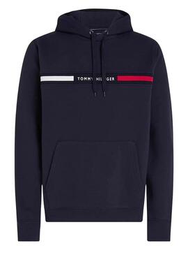 Sweat à capuche Tommy Hilfiger Chest Insert bleu marine pour homme