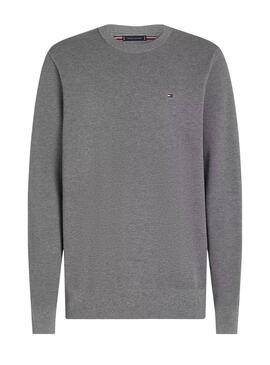 Pull Tommy Hilfiger Structure gris pour homme.