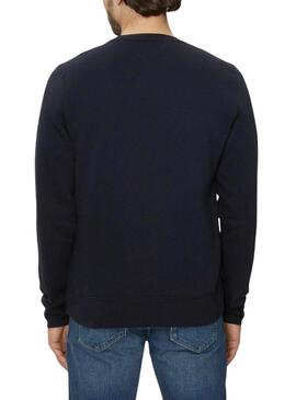 Sweat à rayures Tommy Hilfiger bleu marine pour homme