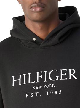 Sweat à capuche Tommy Hilfiger Big Logo noir pour homme