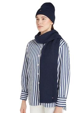 Bonnet Tommy Hilfiger Flag bleu marine pour femme