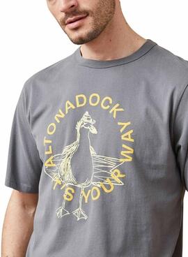 T-shirt Altonadock Slogan gris pour homme