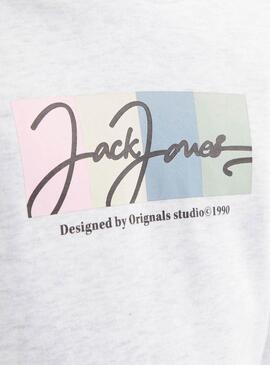 Sweatshirt Jack and Jones Colorblock Blanc pour garçon