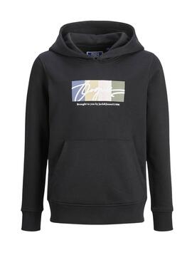 Sweat Jack and Jones Colorblock Noir pour garçon