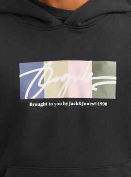 Sweat Jack and Jones Colorblock Noir pour garçon