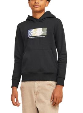 Sweat Jack and Jones Colorblock Noir pour garçon