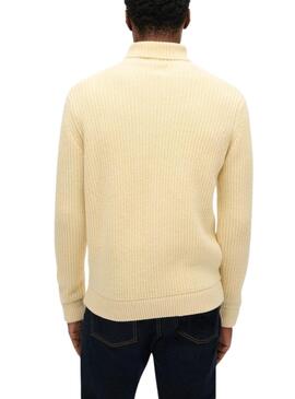 Pull Superdry Merchant Cable crème pour homme