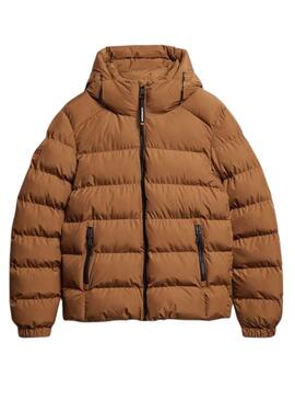 Doudoune à Capuche Superdry Marron pour homme