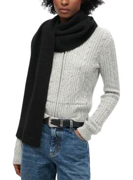 Écharpe Superdry Soft Rib Noir pour femme