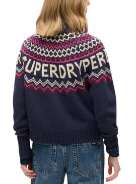 Pull Superdry Fairisle Marine pour femme