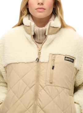 Veste Superdry Fleece Beige pour femme