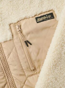 Veste Superdry Fleece Beige pour femme