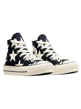 Zapatillas Converse All Star Plateforme Étoiles Noir