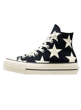 Zapatillas Converse All Star Plateforme Étoiles Noir