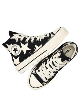 Zapatillas Converse All Star Plateforme Étoiles Noir