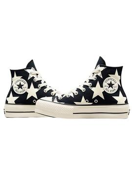 Zapatillas Converse All Star Plateforme Étoiles Noir