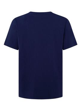 T-shirt Pepe Jeans Solid Bleu pour hommes