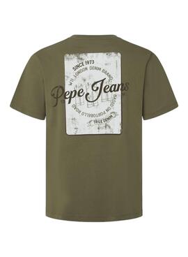 T-shirt Pepe Jeans Silvio Vert pour hommes