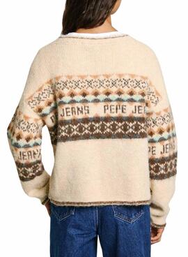 Pull Pepe Jeans Hitty Beige pour femmes