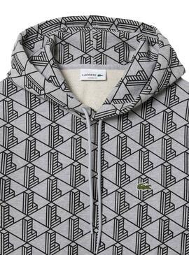 Sweatshirt Monogram Lacoste gris pour homme