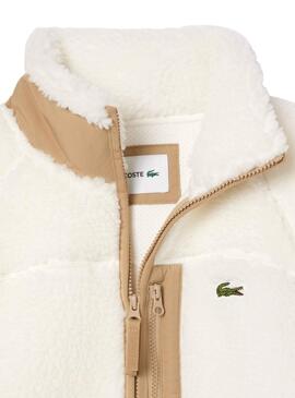 Veste Lacoste Sherpa Beige pour hommes
